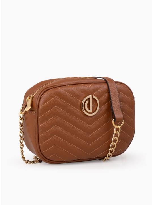 Bolsa Caramelo Média Couro Matelasse