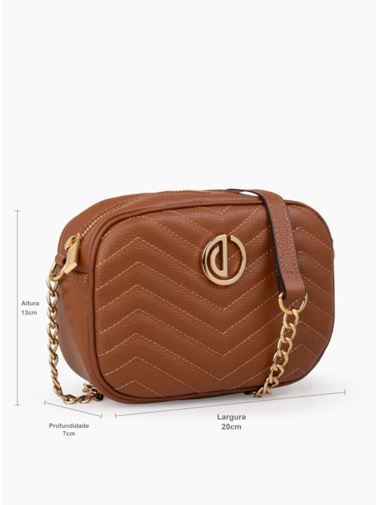Bolsa Caramelo Média Couro Matelasse