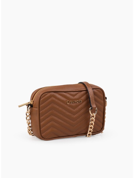 Bolsa Caramelo Tiracolo Couro Matelasse