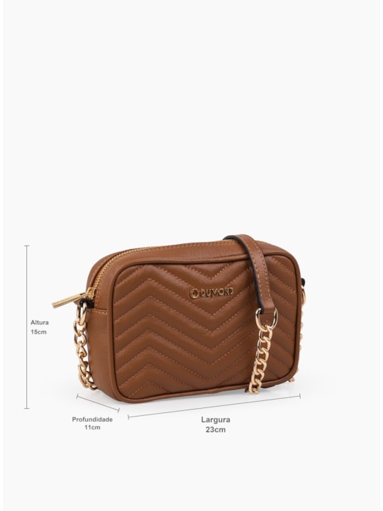 Bolsa Caramelo Tiracolo Couro Matelasse