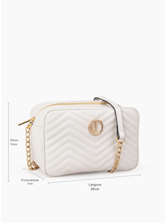 Bolsa Off White Média Couro Matelasse