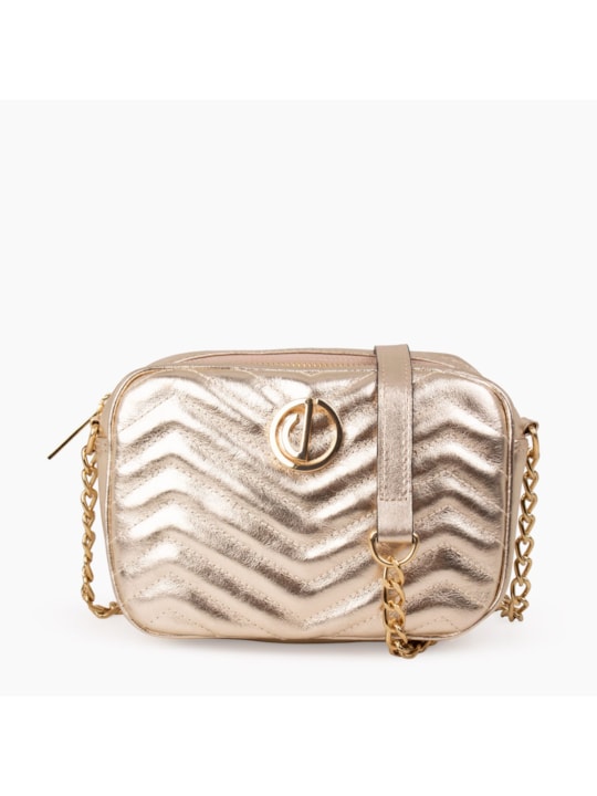 Bolsa Ouro Tiracolo Couro Matelasse