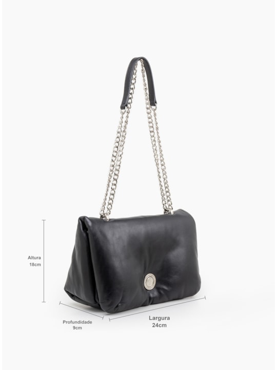Bolsa Tiracolo Couro Preto