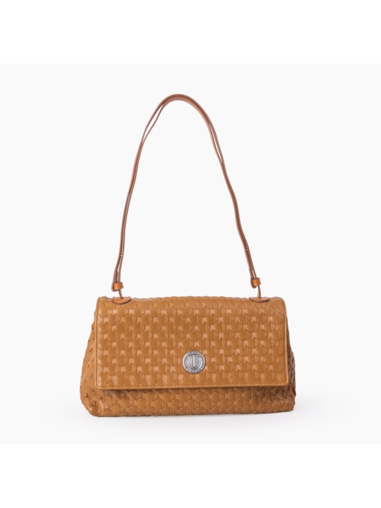 Bolsa Tiracolo de Couro Caramelo