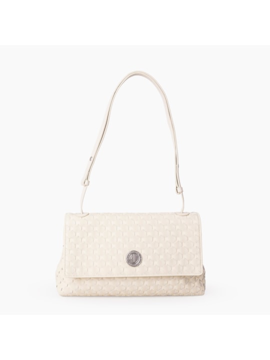 Bolsa Tiracolo de Couro Off White