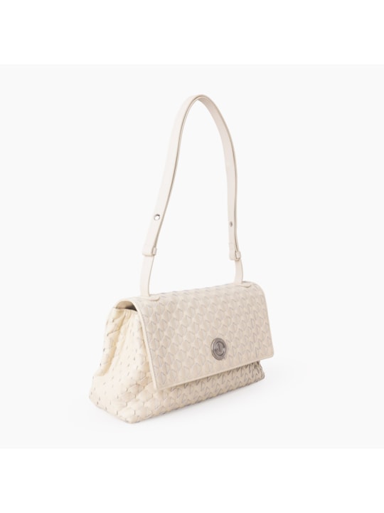 Bolsa Tiracolo de Couro Off White