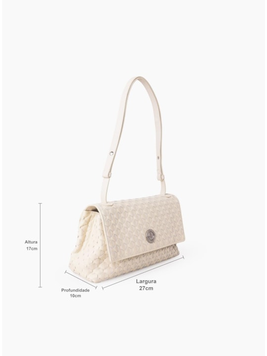 Bolsa Tiracolo de Couro Off White