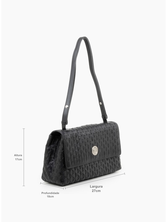 Bolsa Tiracolo de Couro Preto