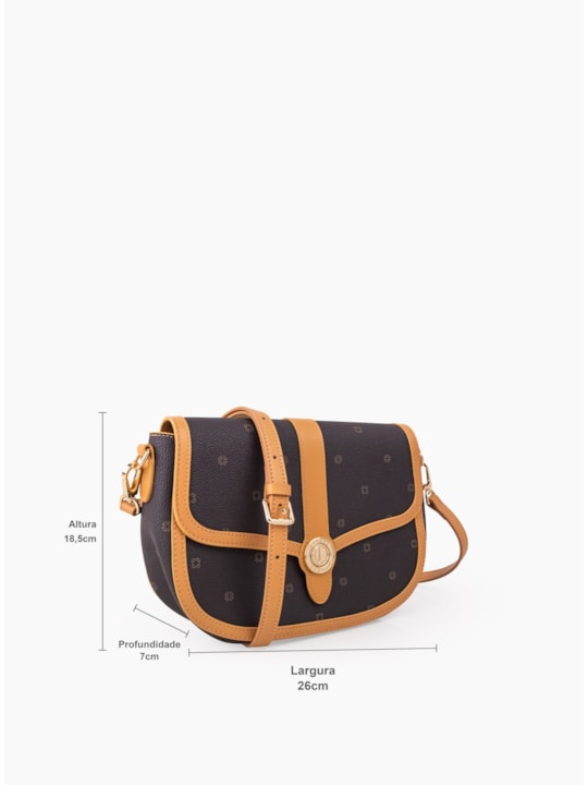 Bolsa Tiracolo Monograma Brown/Bege