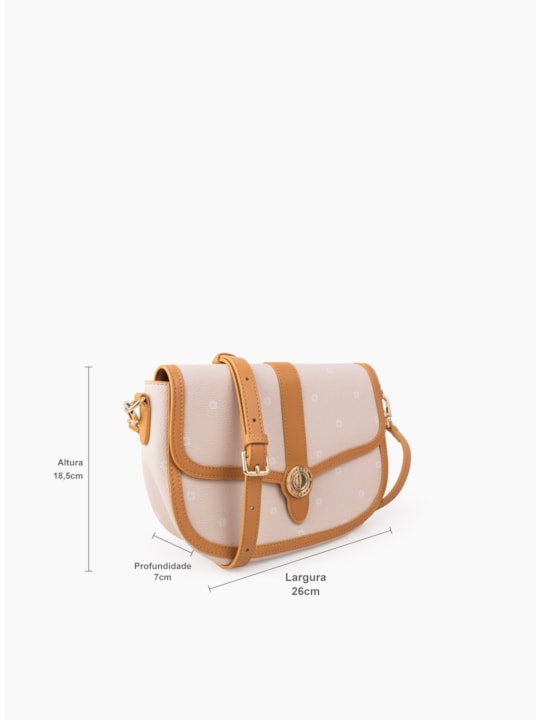 Bolsa Tiracolo Monograma Off White/Bege
