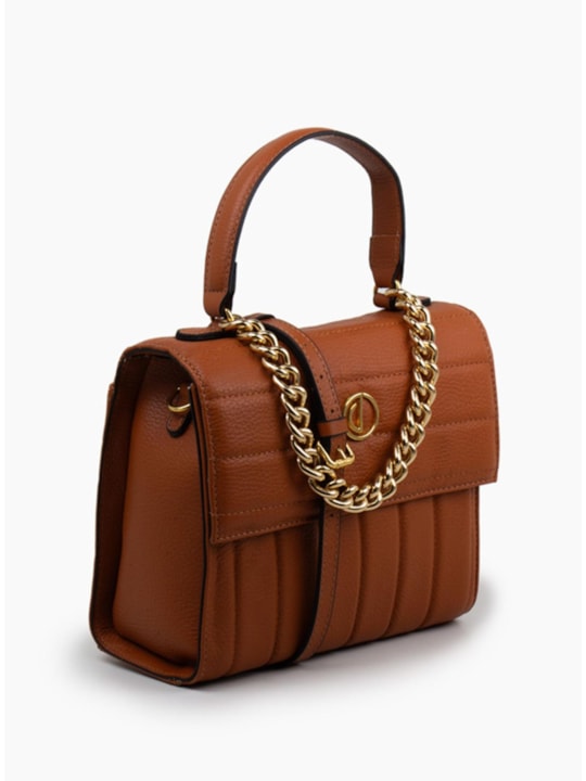 Bolsa Tote de Couro Camel
