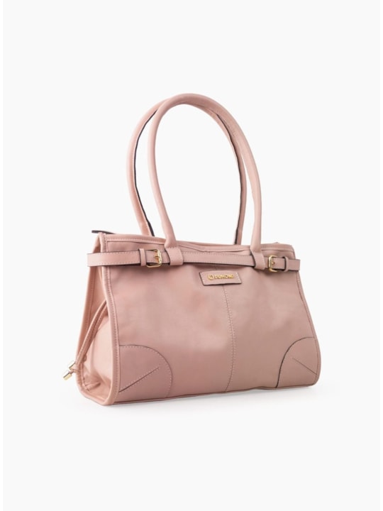 Bolsa Tote Grande Fivela Couro Cogumelo