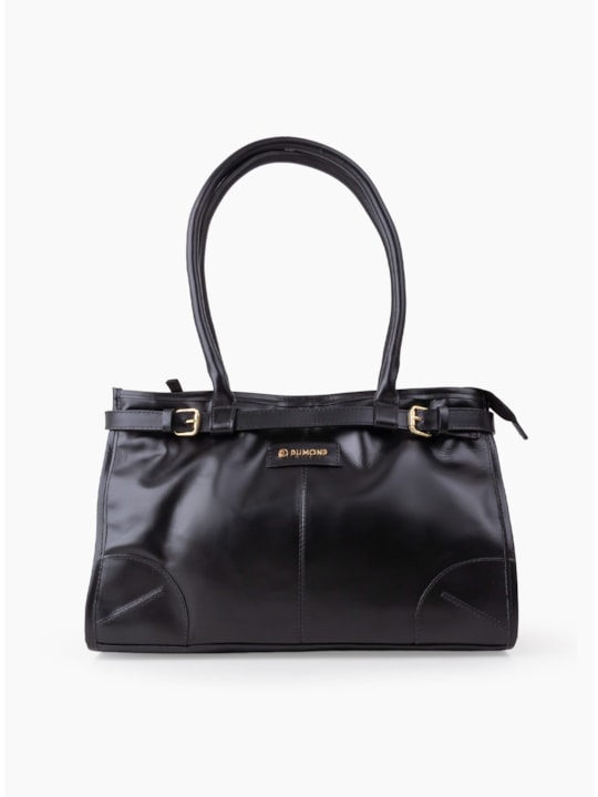 Bolsa Tote Grande Fivela Couro Preto