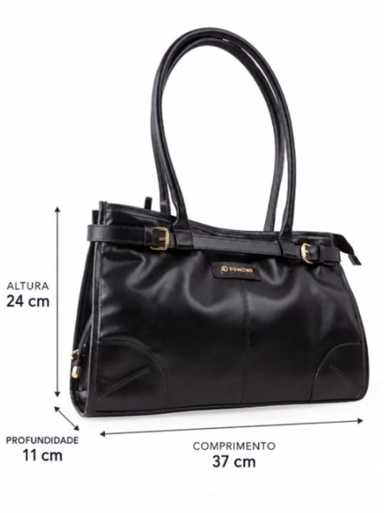 Bolsa Tote Grande Fivela Couro Preto