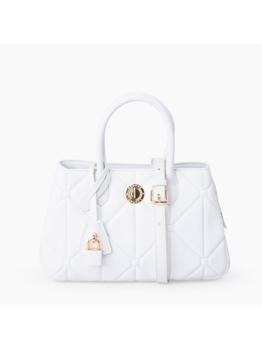 Bolsa Tote Matelassê de Couro Branca