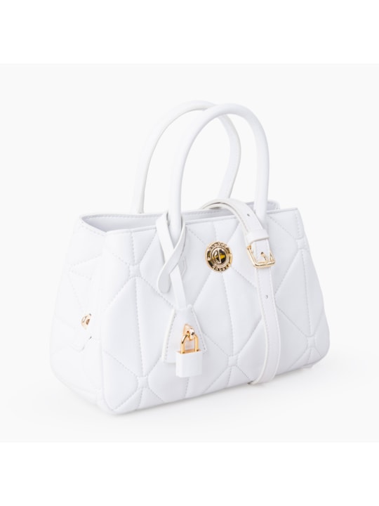 Bolsa Tote Matelassê de Couro Branca