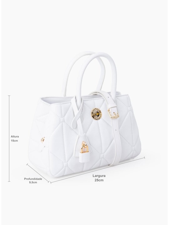 Bolsa Tote Matelassê de Couro Branca