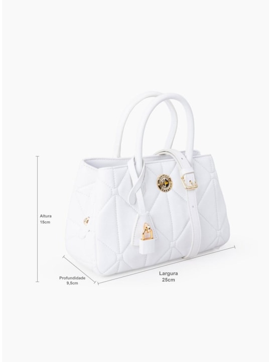 Bolsa Tote Matelassê de Couro Branca