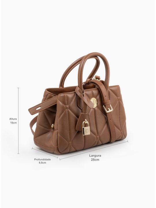 Bolsa Tote Matelassê de Couro Caramelo