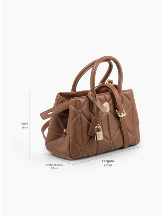 Bolsa Tote Matelassê de Couro Caramelo