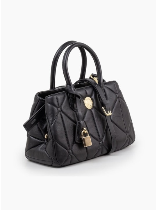 Bolsa Tote Matelassê de Couro Preto