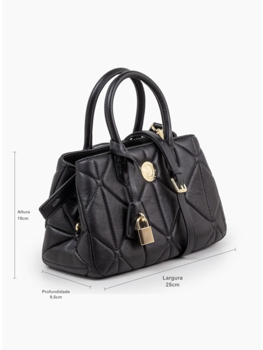 Bolsa Tote Matelassê de Couro Preto