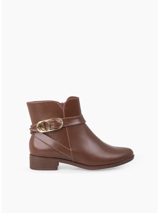 Bota Cacau Couro Fivela
