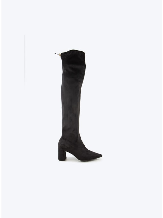 Bota Feminina Cano Longo Camurça Preta