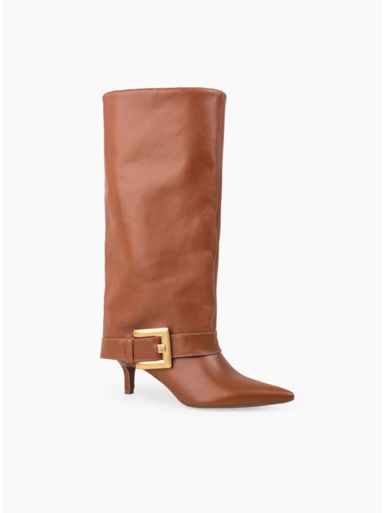 Bota Whisky Couro Fivela Escovada
