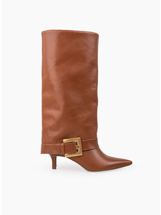 Bota Whisky Couro Fivela Escovada