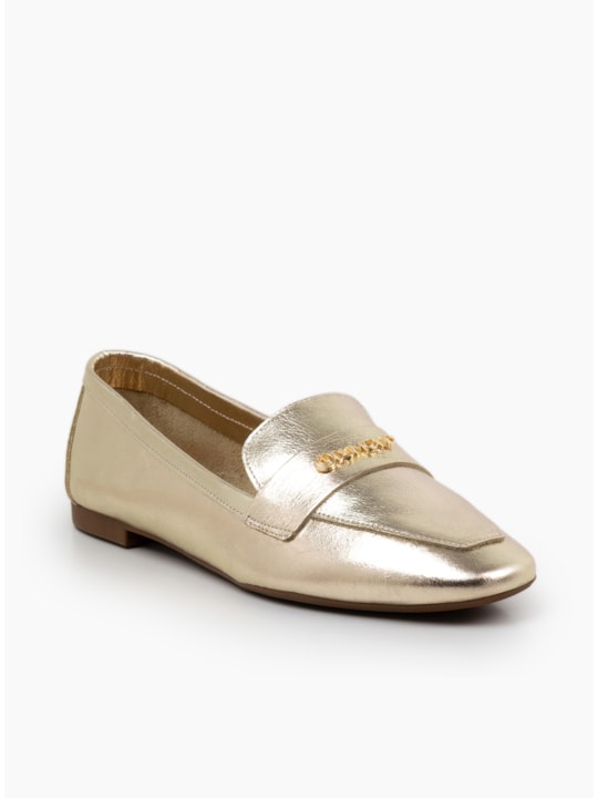 Mocassim Ouro Light Bico Quadrado