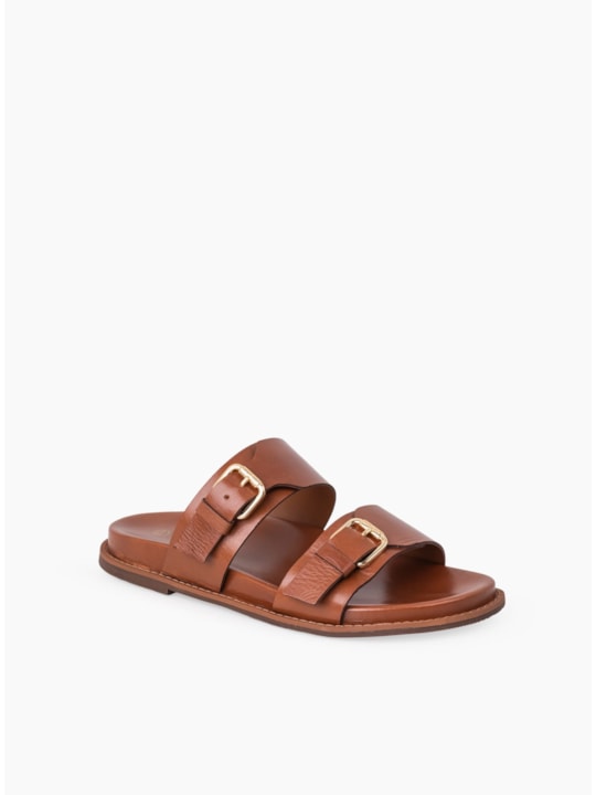 Papete Minimal Couro Whisky Fivela Dourada