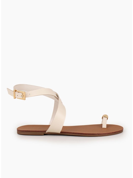 Rasteira Couro Off White 