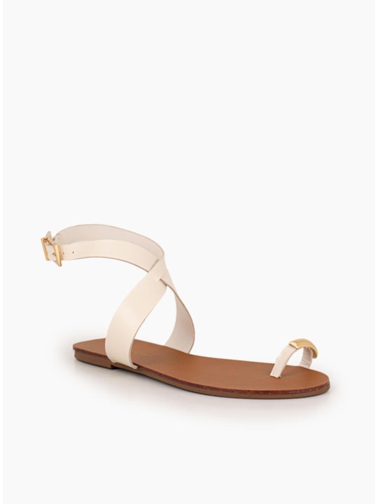 Rasteira Couro Off White 