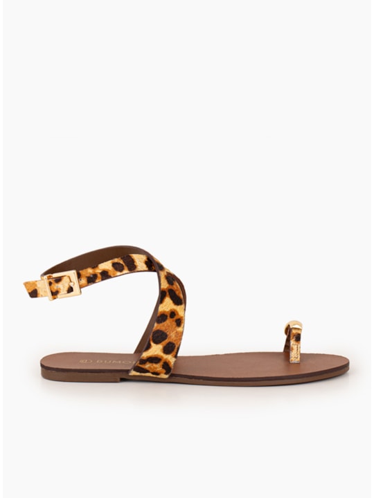 Rasteira Feminina Pelo Onça Animal Print
