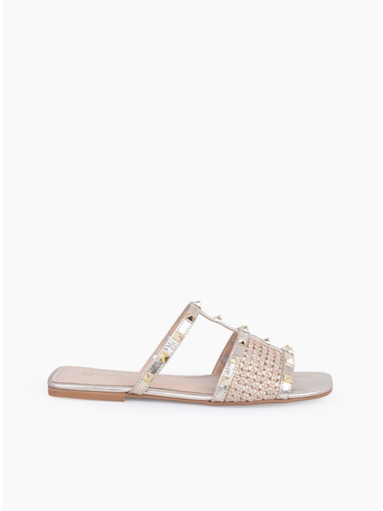 Rasteira Ouro Light Tramas Studs
