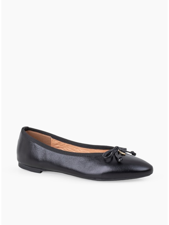 Sapatilha Couro Preto Bailarina