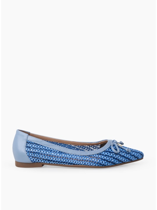 Sapatilha Feminina Trançada Denim