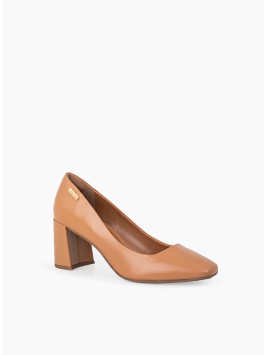 SCARPIN COURO VEGETAL NATURAL 