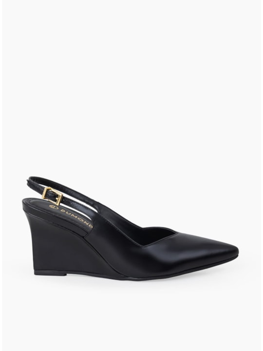 Scarpin Cunha Couro Preto