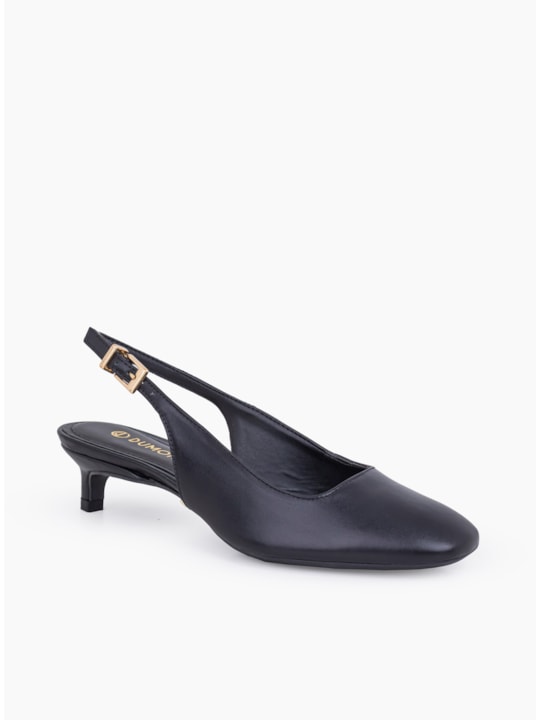 Scarpin Slingback Couro Preto