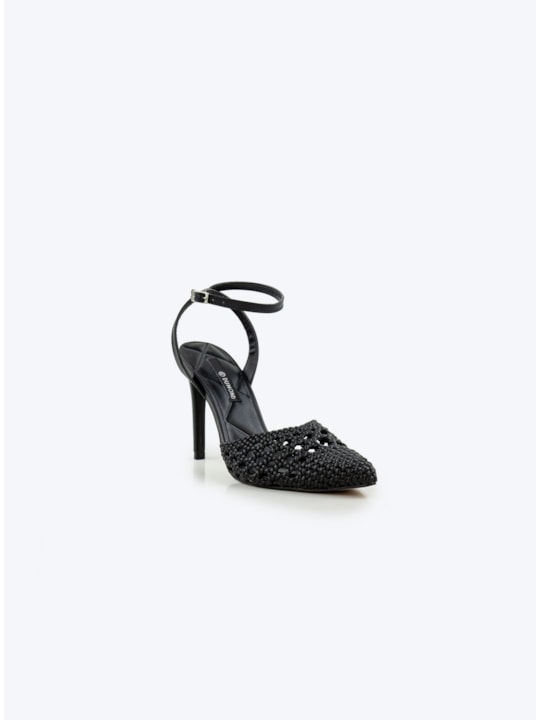 Scarpin Slingback Trançado Salto Alto