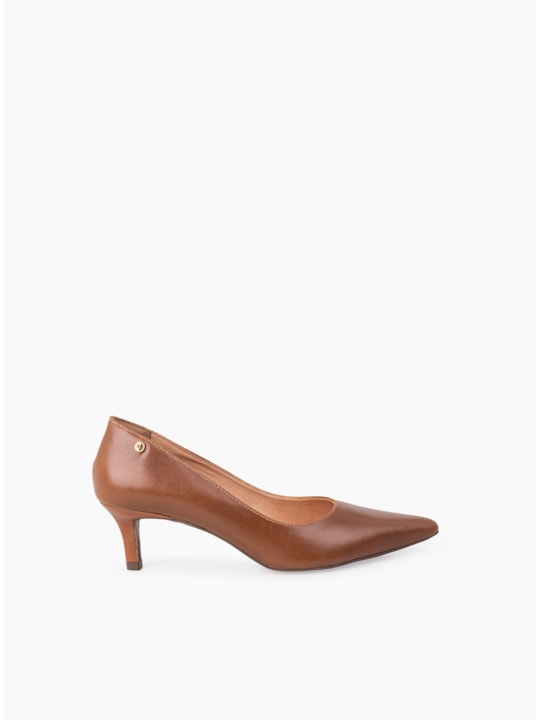 Scarpin Whisky Couro Salto Fino