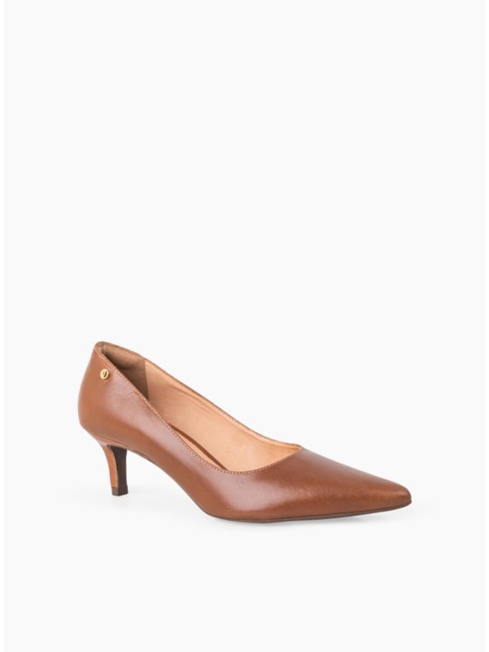 Scarpin Whisky Couro Salto Fino