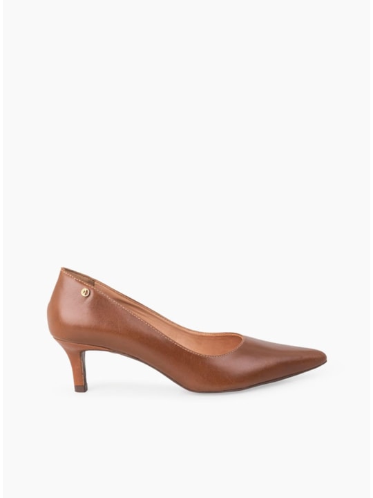 Scarpin Whisky Couro Salto Fino