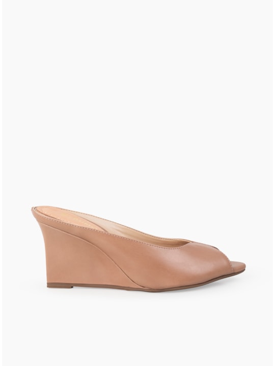 TAMANCO ANABELA PEEP TOE COURO NUDE