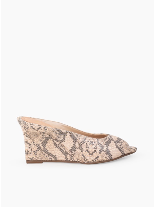 TAMANCO ANABELA PEEP TOE COURO SNAKE SAND