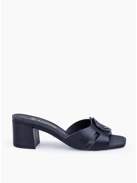 Tamanco Feminino Preto Bico Quadrado