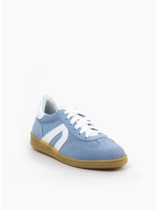 Tênis Casual Azul Camurça Amarração