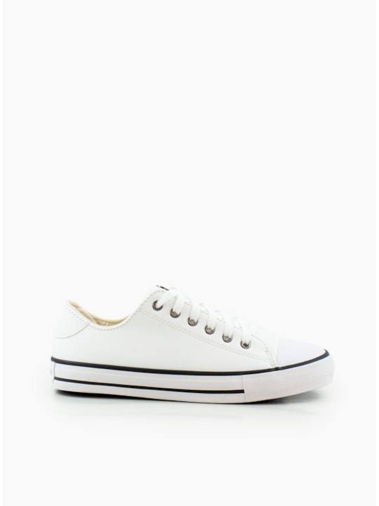 Tênis Feminino Branco Casual Cadarço